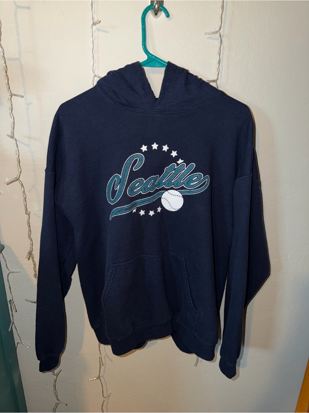 Men’s Seattle Navy Blue Hooded Sweatshirt